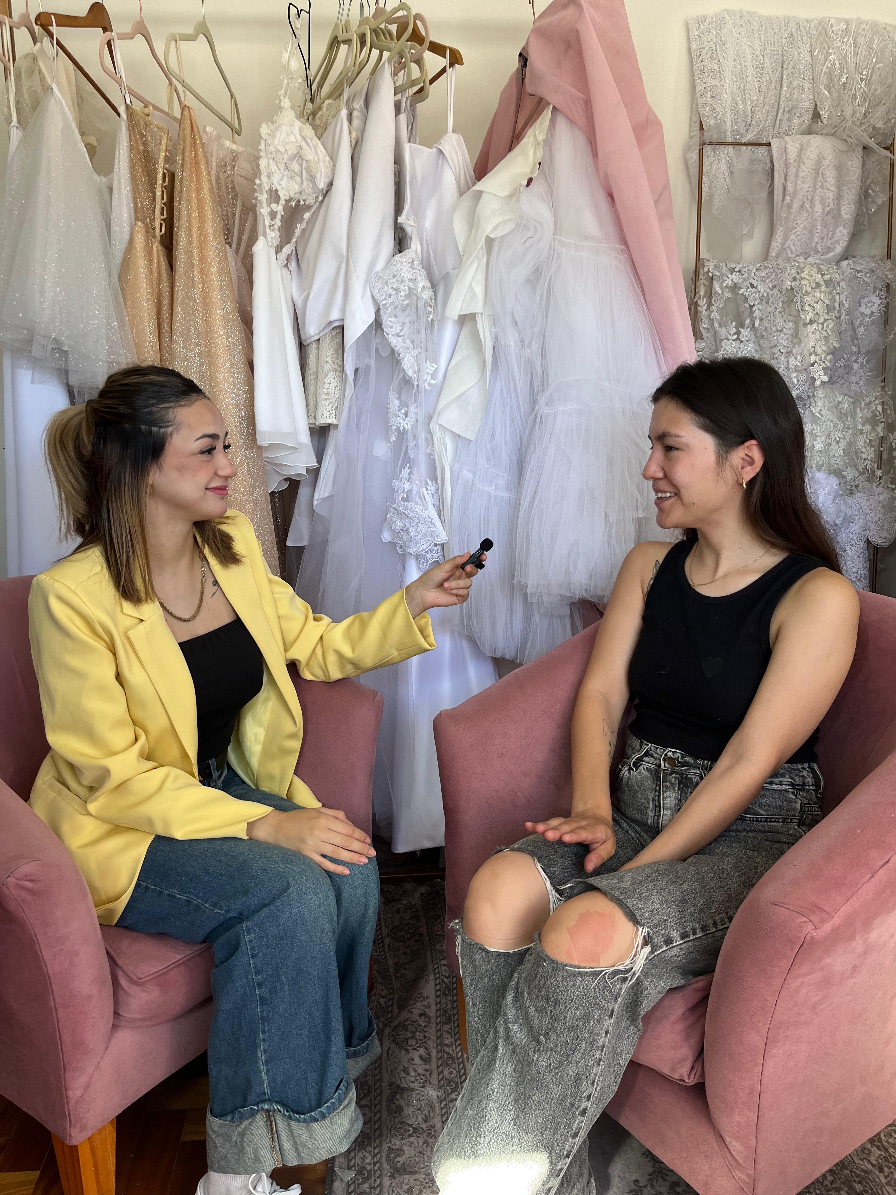 Flavia Roldán durante la entrevista con Valen González y Santiago Pinto Ribero